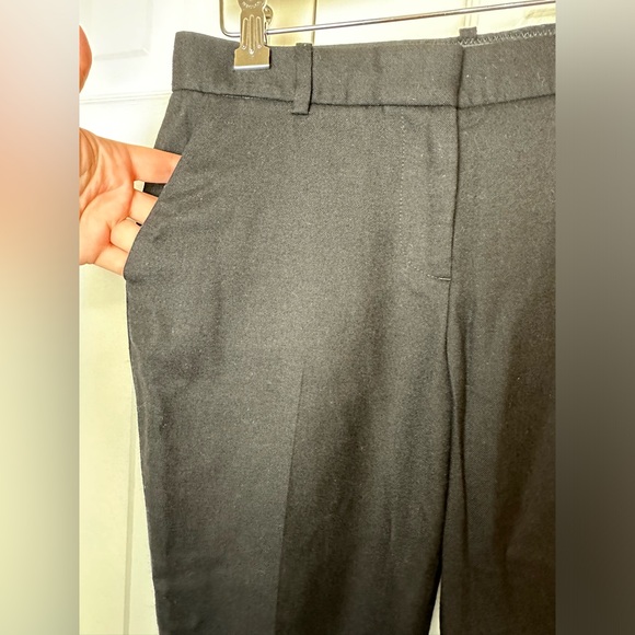J.CREW Cafe Capri Black 100% Wool Pants Ankle Cropped Crop Cuffed Workwear Work - Picture 5 of 12